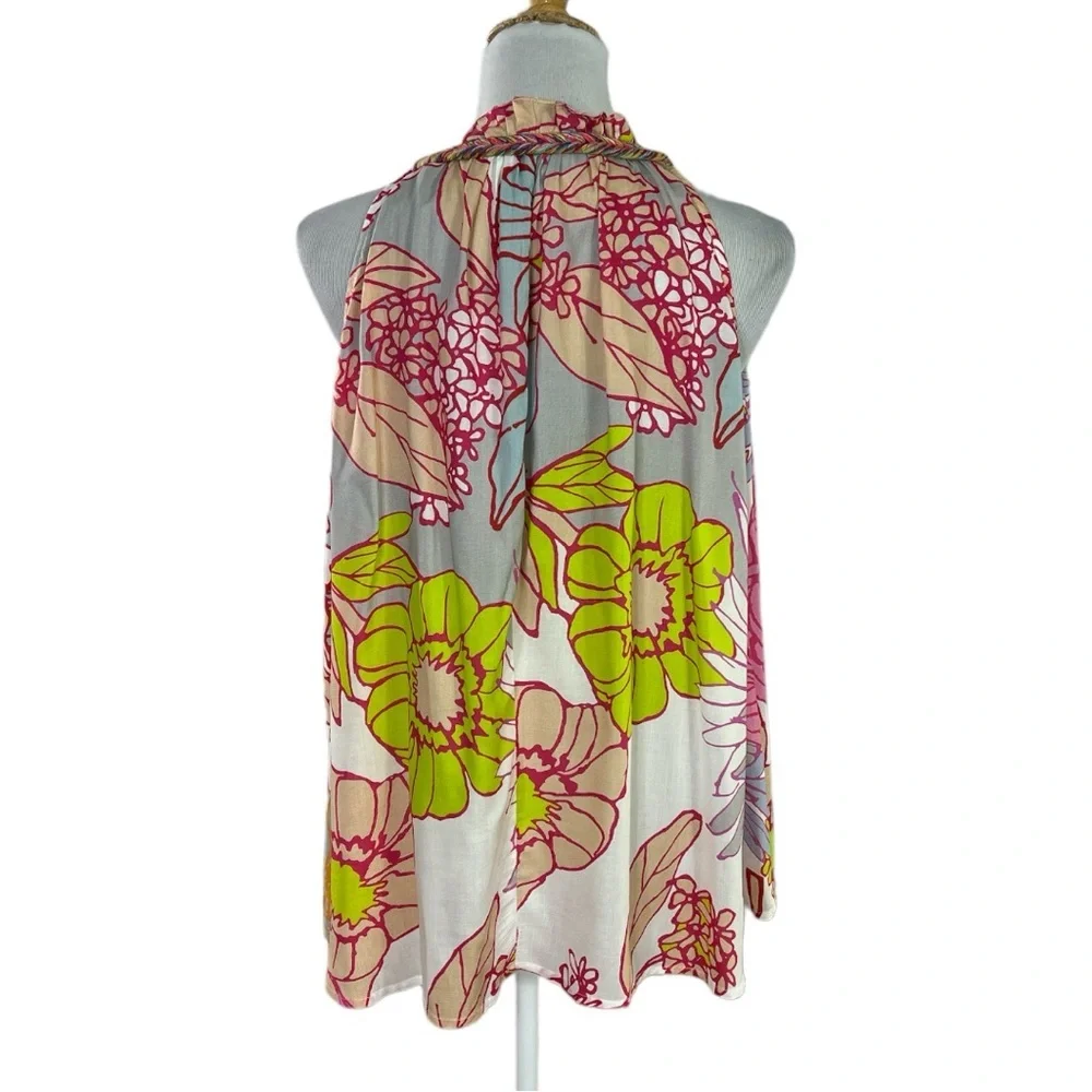 Ranna Gill Floral Sleeveless VNeck Top Size Small - Picture 4 of 7